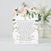 ピンク赤面フローラ結婚のハネムーンファンドカード エンクロージャーカード (スタンド正面)