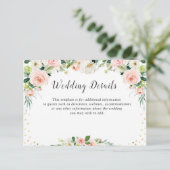 ピンク赤面フローラ結婚の詳細カード 出欠カード (スタンド正面)