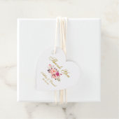 ピンク赤面フローラ結婚金ゴールドサンキューハート フェイバータグ (インサイチュ)