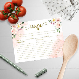 ピンク赤面フローラ金ゴールドブライダルシャワーレシピ