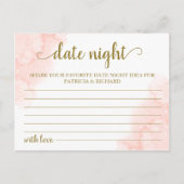 ピンク赤面フローラ金ゴールド幾何学日付夜アイディア ポストカード (正面)