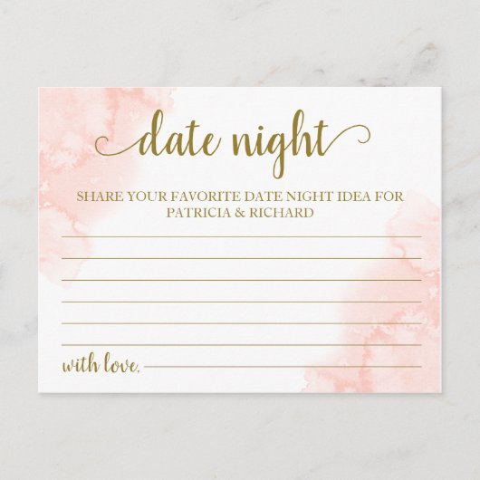 ピンク赤面フローラ金ゴールド幾何学日付夜アイディア ポストカード (正面)