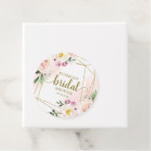 ピンク赤面フローラ金ゴールド幾何学的ブライダルシャワー フェイバータグ (インサイチュ)