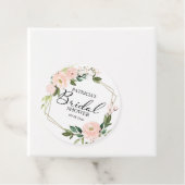 ピンク赤面フローラ金ゴールド幾何学的ブライダルシャワー フェイバータグ (インサイチュ)