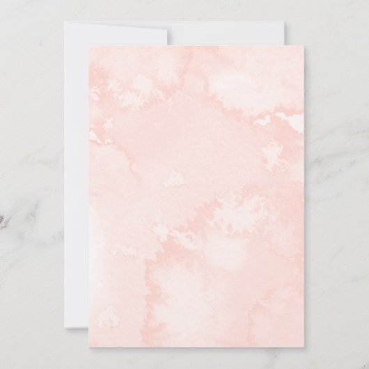 ピンク赤面フローラ金ゴールド幾何学的ブライダルシャワー 招待状 (裏面)