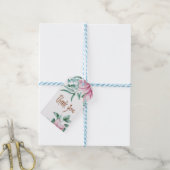 ピンク赤面フローラ銅ブライダルシャワー感謝していユー ギフトタグ (より糸付き)