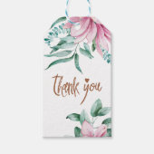 ピンク赤面フローラ銅ブライダルシャワー感謝していユー ギフトタグ (正面)