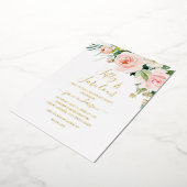 ピンク赤面フローラ50と素晴らしい誕生日 箔招待状 (回転した状態)