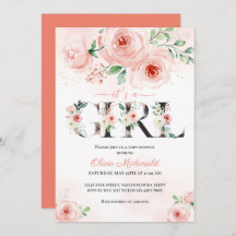 ピンク赤面フローラ – 女の子のベビーシャワー