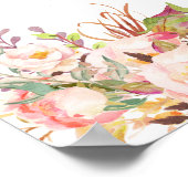 ピンク赤面フローラ〔雄ジカの〕枝角結婚歓迎のサイン ポスター (角)