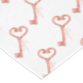 ピンク赤面ブライダル鍵 テーブルクロス (アングル)