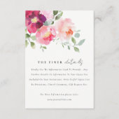 ピンク赤面ブルゴーニュバラウォーター結婚カラー詳細 エンクロージャーカード (正面)