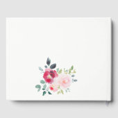 ピンク赤面ブルゴーニュバラウォーター結婚カラー ゲストブック (裏面)