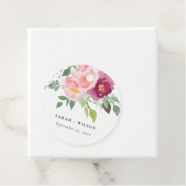 ピンク赤面ブルゴーニュバラウォーター結婚カラー フェイバータグ