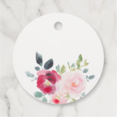 ピンク赤面ブルゴーニュバラウォーター結婚カラー フェイバータグ (裏面)