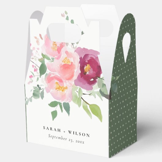 ピンク赤面ブルゴーニュバラウォーター結婚カラー フェイバーボックス (オープン)