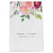 ピンク赤面ブルゴーニュバラウォーター結婚カラー ミディアムペーパーバッグ (正面)