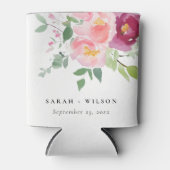 ピンク赤面ブルゴーニュバラウォーター結婚カラー 缶クーラー (正面)