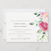 ピンク赤面ブルゴーニュバラ週末パーティー 招待状 (正面)