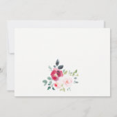 ピンク赤面ブルゴーニュバラ週末パーティー 招待状 (裏面)