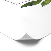 ピンク赤面ブルゴーニュフローラ婚約歓迎 ポスター (角)