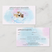 ピンク赤面ブルードッグス猫スパグローマー予約 名刺 (正面/裏面)