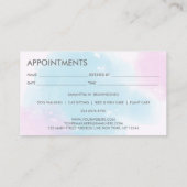 ピンク赤面ブルードッグス猫スパグローマー予約 名刺 (裏面)