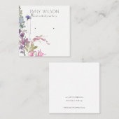 ピンク赤面ブルーベルフローラバンチイヤリングディスプレイ スクエア名刺 (正面/裏面)