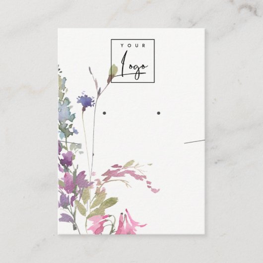 ピンク赤面ブルーベルフローラバンチイヤリングネックレス 名刺 (正面)