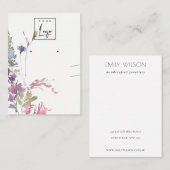 ピンク赤面ブルーベルフローラバンチイヤリングネックレス 名刺 (正面/裏面)