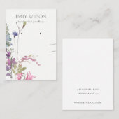 ピンク赤面ブルーベルフローラバンチイヤリングネックレス 名刺 (正面/裏面)