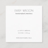 ピンク赤面ブルーベルフローラバンチネックレスディスプレイ スクエア名刺 (裏面)