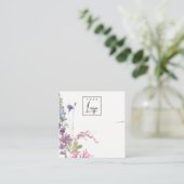 ピンク赤面ブルーベルフローラバンチネックレスディスプレイ スクエア名刺 (スタンド正面)