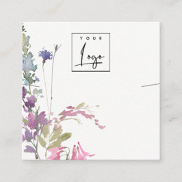 ピンク赤面ブルーベルフローラバンチネックレスディスプレイ スクエア名刺