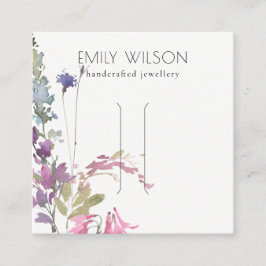 ピンク赤面ブルーベルフローラバンチヘアクリップディスプレイ スクエア名刺