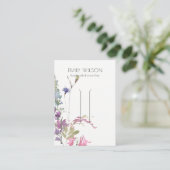 ピンク赤面ブルーベルフローラバンチヘアクリップディスプレイ 名刺 (スタンド正面)