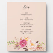 ピンク赤面ブルーミングフローラバーサインイーゼルピンク フォトプラーク (正面)