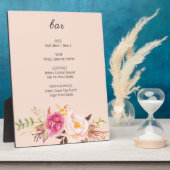 ピンク赤面ブルーミングフローラバーサインイーゼルピンク フォトプラーク (側面)