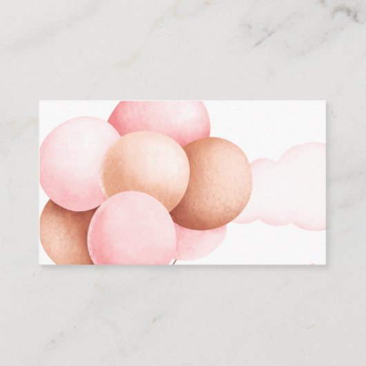 ピンク赤面ベアウォーター色おむつラッフルチケット エンクロージャーカード (裏面)