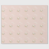 ピンク赤面ベビーラブスクリプトベビーエレガントシャワー ラッピングペーパー (フラット)