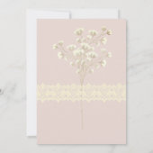 ピンク赤面ホワイトフローラ自然結婚式招待状 招待状 (裏面)