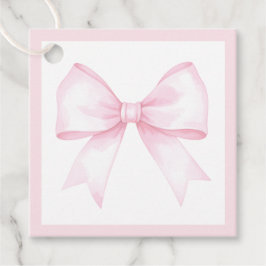 ピンク赤面ボウブライダルシャワーサンキューフォー来ズ フェイバータグ