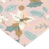 ピンク赤面ポインセチア冬クリスマス休日 ショートテーブルランナー (コーナー)