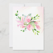 ピンク赤面マグノリアスフローラクリスチャン結婚ズ 招待状 (裏面)