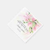 ピンク赤面マグノリアス感動的フローラ結婚ズ スタンダードカクテルナプキン (角)