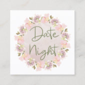 ピンク赤面マグノリアフローラデイトナイトカード スクエア名刺 (正面)