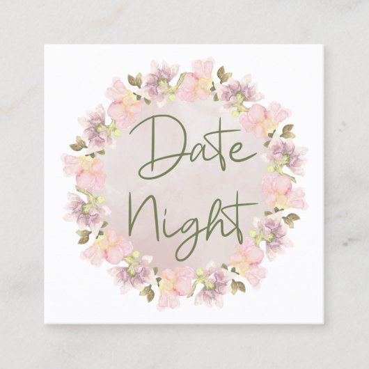 ピンク赤面マグノリアフローラデイトナイトカード スクエア名刺 (正面)