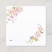 ピンク赤面マグノリアフローラデイトナイトカード スクエア名刺 (裏面)