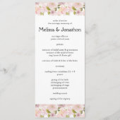 ピンク赤面マグノリアフローラ結婚式 プログラム (正面)