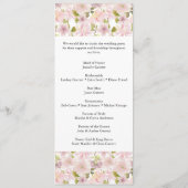 ピンク赤面マグノリアフローラ結婚式 プログラム (裏面)